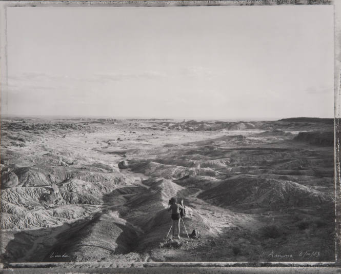 Linda photographing the Petrified Forest, Arizona