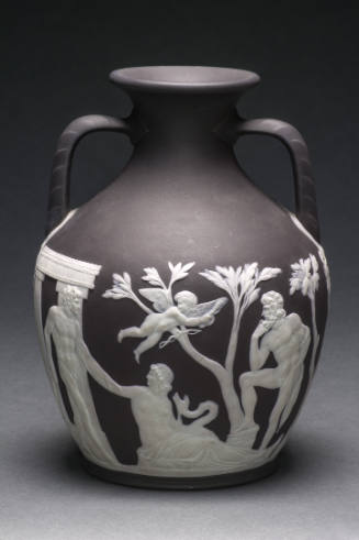 Replica of the Portland Vase (A Roman glass vase with cameo scenes, Thetis and Peleus, in the British Museum)