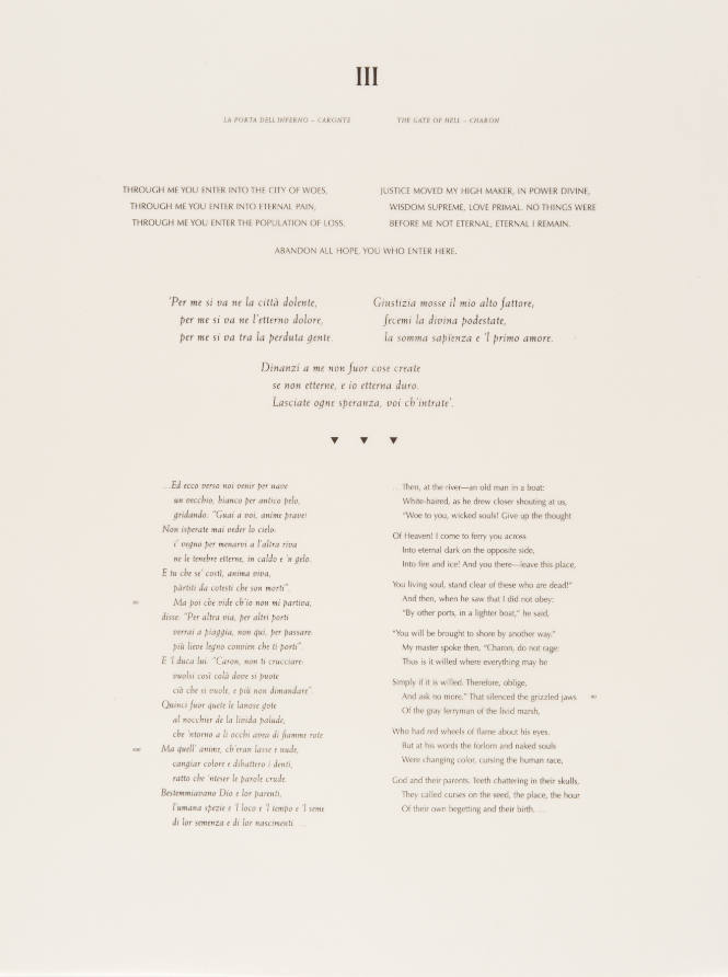 L’Inferno of Dante I: III The Gate of Hell - Charon (text)