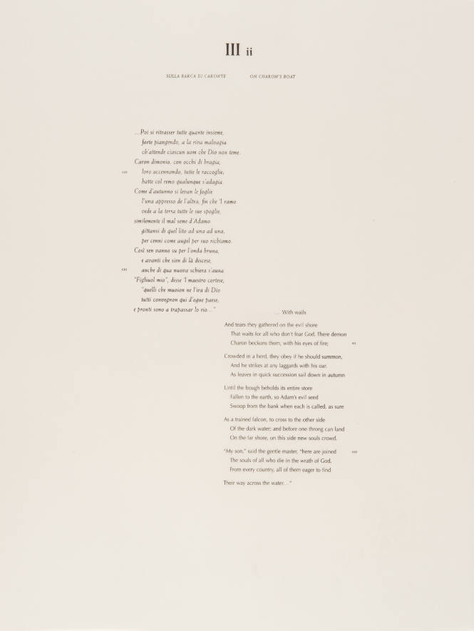 L’Inferno of Dante I: IIIiii On Charon’s Boat (text)