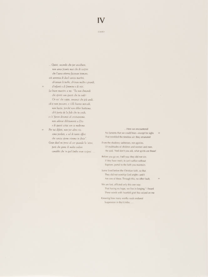 L’Inferno of Dante I: IV Limbo (text)