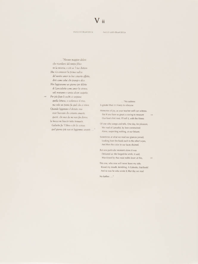 L’Inferno of Dante I: Vii Paolo and Francesca (text)