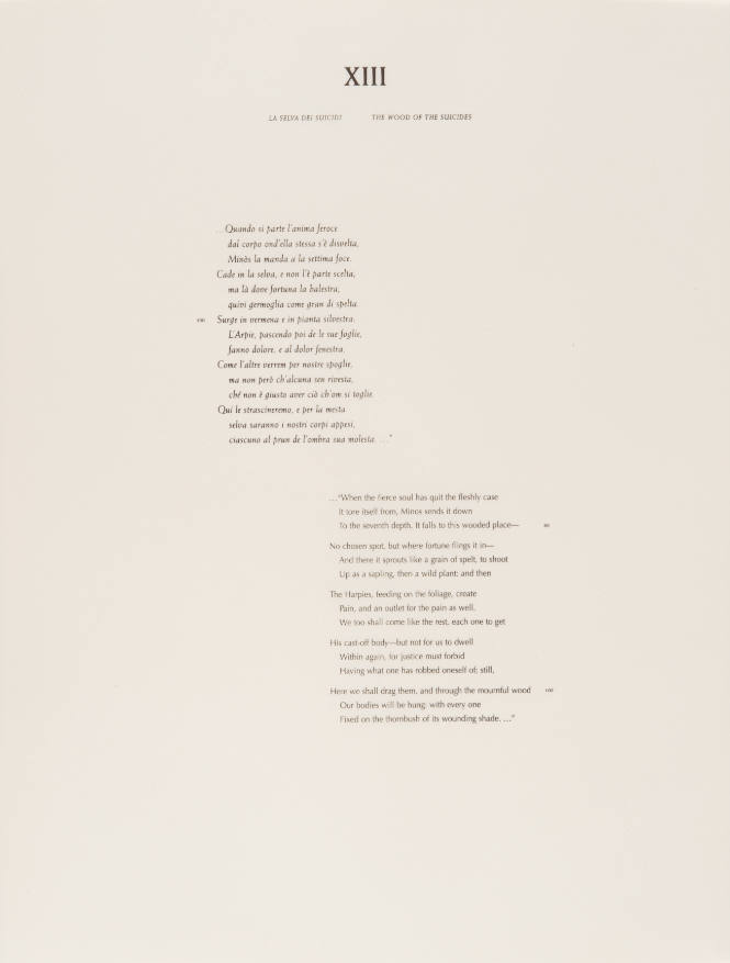 L’Inferno of Dante I: XIII The Wood of the Suicides (text)