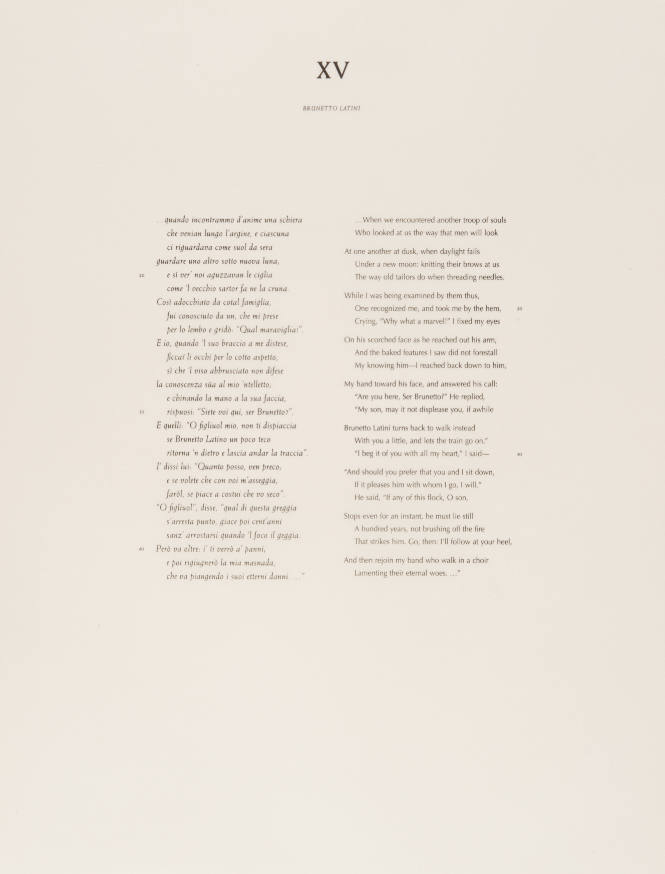 L’Inferno of Dante I: XV Brunetto Latini (text)