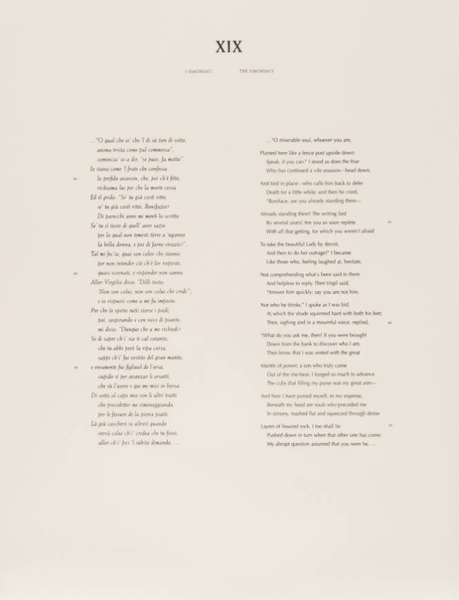 L’Inferno of Dante II: XIX The Simoniacs (text)