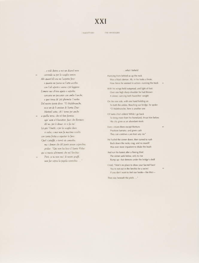 L’Inferno of Dante II: XXI The Swindlers (text)