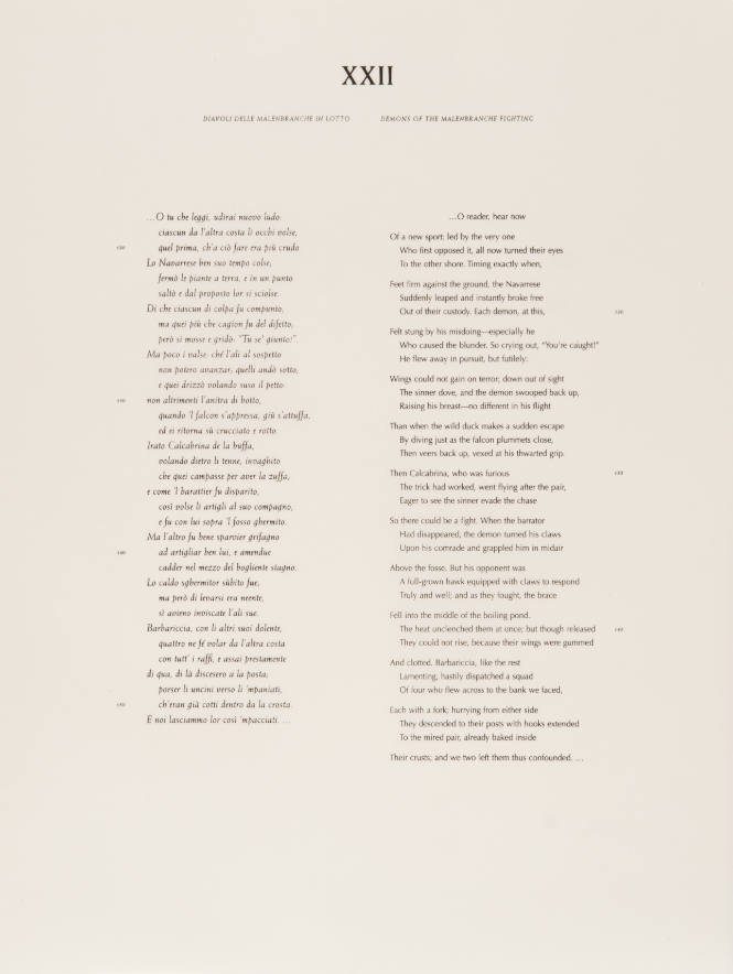 L’Inferno of Dante II: XXII Demons of the Malenbranche Fighting (text)