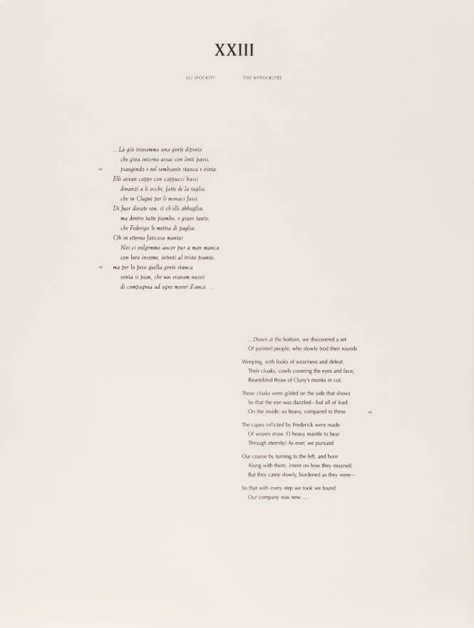 L’Inferno of Dante II: XXIII The Hypocrites (text)