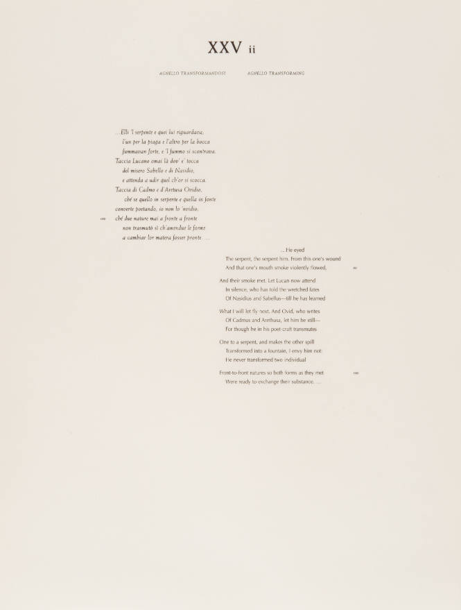 L’Inferno of Dante II: XXVii Agnello Transforming (text)