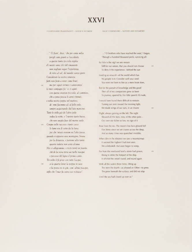 L’Inferno of Dante II: XXVI False Counselors Ulysses and Diomedes (text)