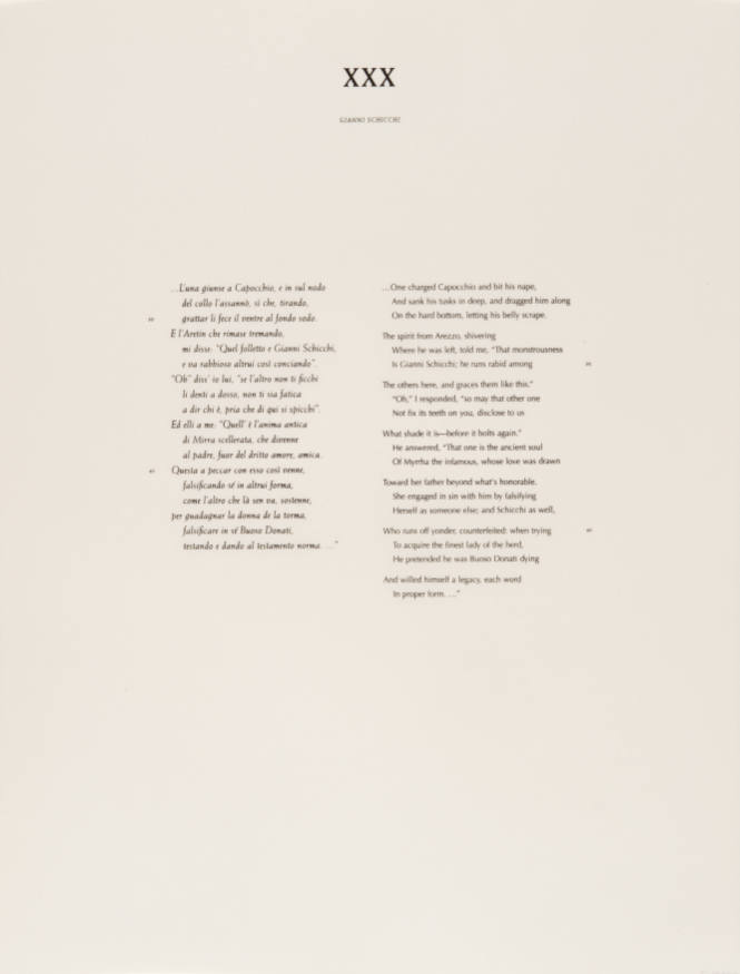 L’Inferno of Dante II: XXX Gianni Schicchi (text)