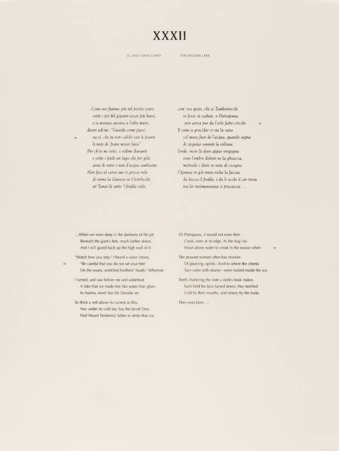 L’Inferno of Dante II: XXXII The Frozen Lake (text)