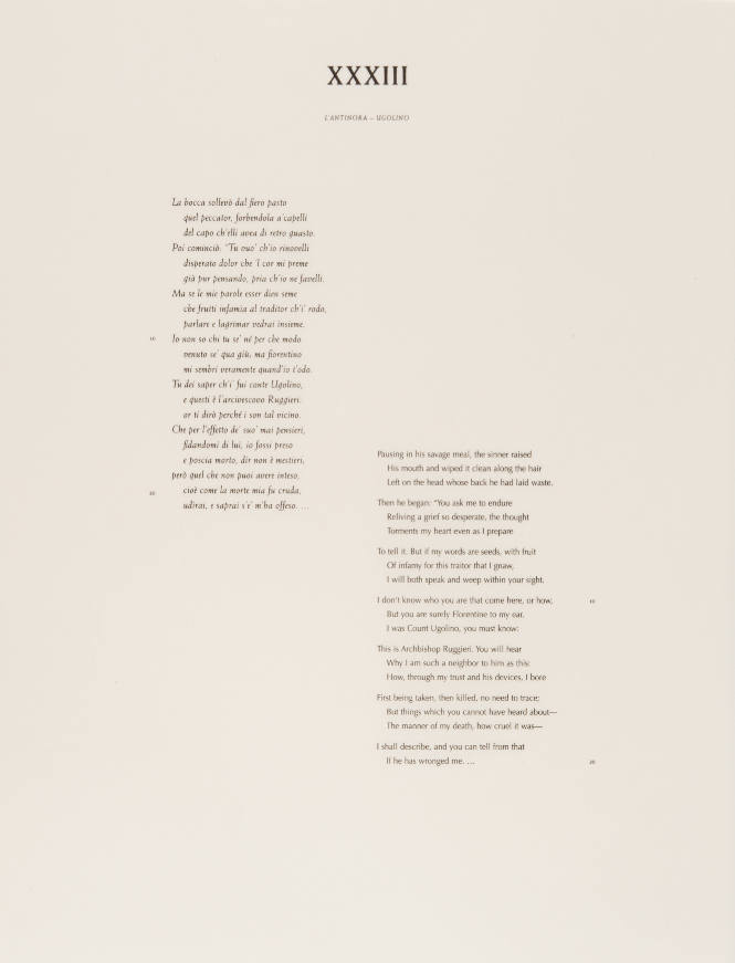 L’Inferno of Dante II: XXXIII Ugolino (text)
