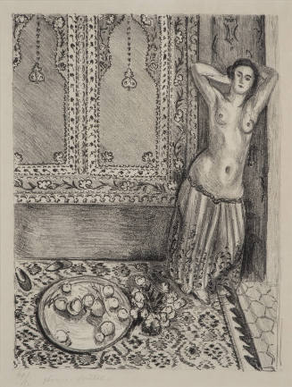 Odalisque debout au plateau de fruits