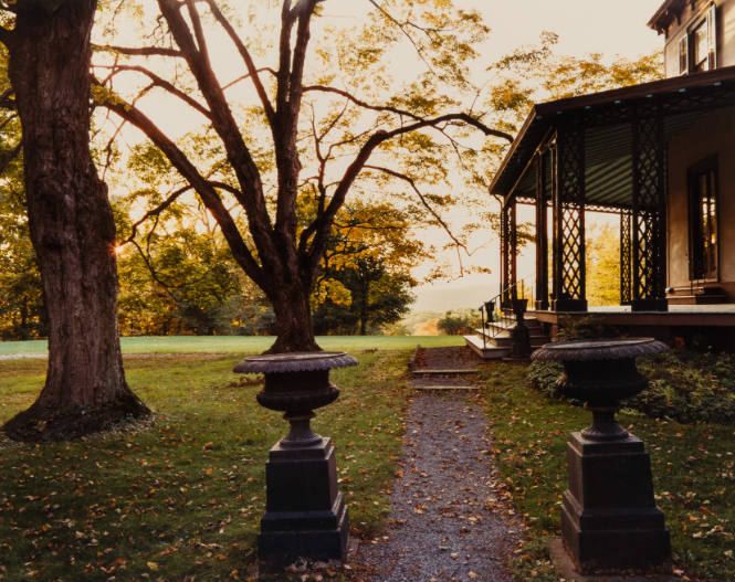 The Porch of Samuel F. B. Morse House, Locust Grove with Path Leading to the River, Poughkeepsie, N. Y.