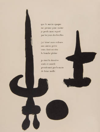 Illustration for Parler Seul by Tristan Tzara, 1948-50