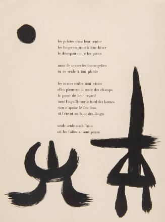 Illustration for Parler Seul by Tristan Tzara, 1948-50