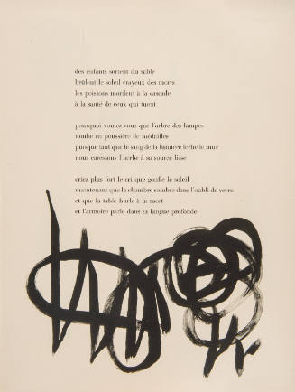 Illustration for Parler Seul by Tristan Tzara, 1948-50