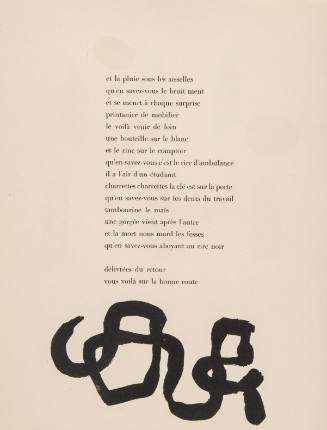 Illustration for Parler Seul by Tristan Tzara, 1948-50