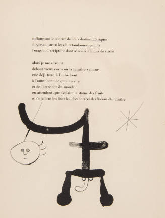 Illustration for Parler Seul by Tristan Tzara, 1948-50