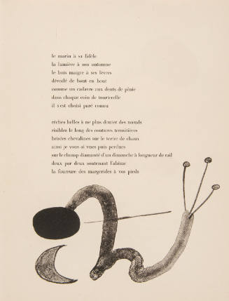 Illustration for Parler Seul by Tristan Tzara, 1948-50