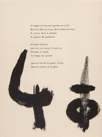 Illustration for Parler Seul by Tristan Tzara, 1948-50