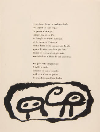 Illustration for Parler Seul by Tristan Tzara, 1948-50