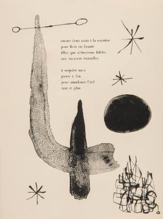 Illustration for Parler Seul by Tristan Tzara, 1948-50