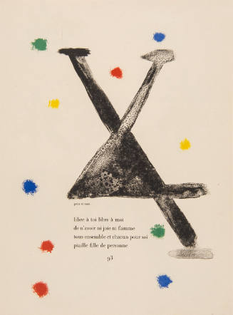 Illustration for Parler Seul by Tristan Tzara, 1948-50