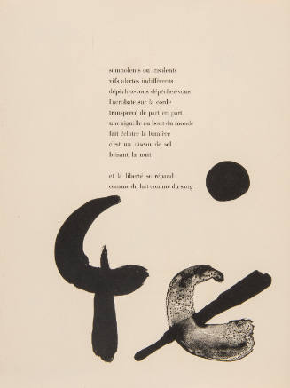 Illustration for Parler Seul by Tristan Tzara, 1948-50