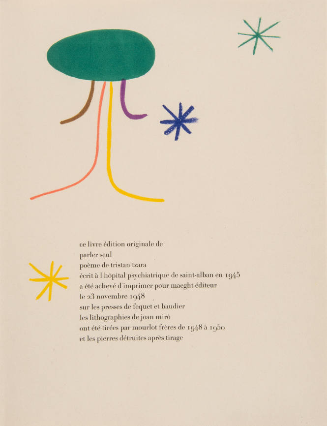 Illustration for Parler Seul by Tristan Tzara, 1948-50