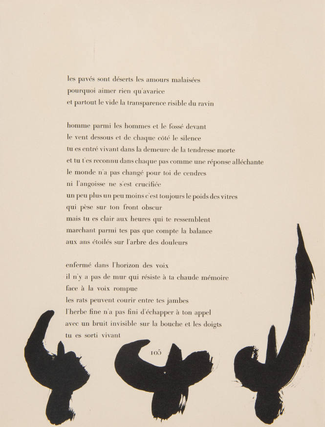 Illustration for Parler Seul by Tristan Tzara, 1948-50