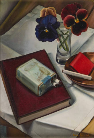 Still Life with Pansies and Cigarettes