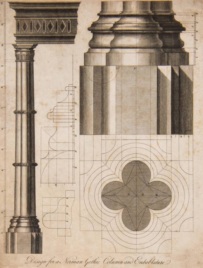 Design for a Norman Gothic Column and Entablature