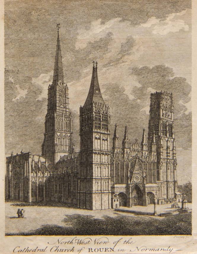 North-West View of the Cathedral Church of Rouen, in Normandy