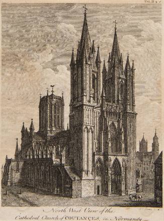 North West view of Cathedral Church of Coutances in Normandy
