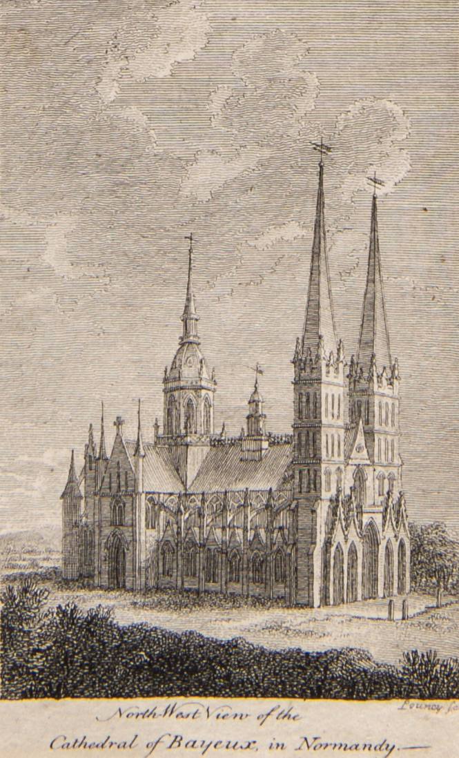 North West View of Cathedral of Bayeaux, in Normandy