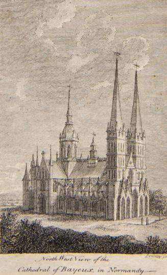 North West View of Cathedral of Bayeaux, in Normandy
