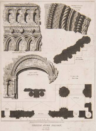 Castle Acre Priory, Norfolk. (Plan and Details) (for Architectural Antiquities of Great Britain)