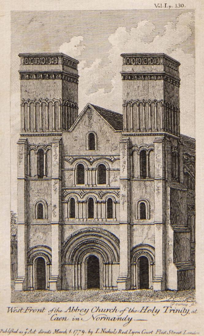 West Front of the Abbey Church of the Holy Trinity, at Caen in Normandy