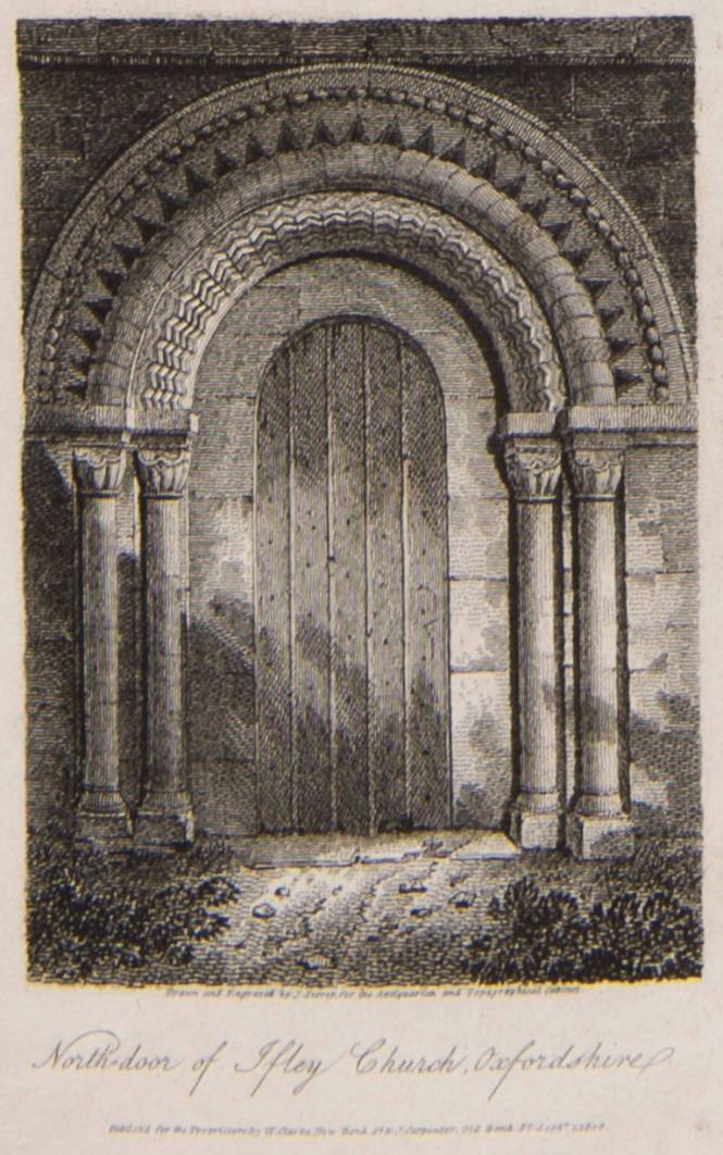 North door of the Ifley Church, Oxfordshire (for the Antiquarian and Topographical Cabinet)