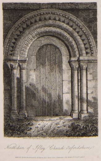 North door of the Ifley Church, Oxfordshire (for the Antiquarian and Topographical Cabinet)
