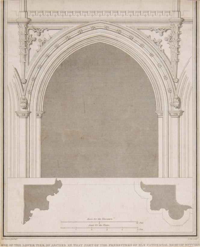 One of the Lower Tier of Arches in that Part of the Presbytery of Ely Cathedral Rebuilt MCCCXXII