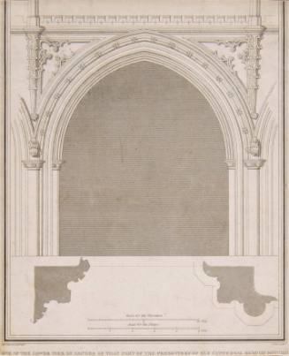 One of the Lower Tier of Arches in that Part of the Presbytery of Ely Cathedral Rebuilt MCCCXXII