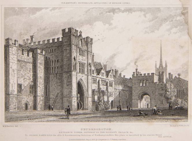 Peterborough, EntranceTower Gateway to Bishop's Palace &c. for Britton's Picturesque Antiquities of English Cities
