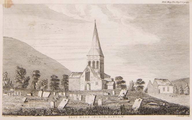 East Meon Church, Hants, W. (Gent. Mag. Oct. 1819, Pl. I, p. 297)