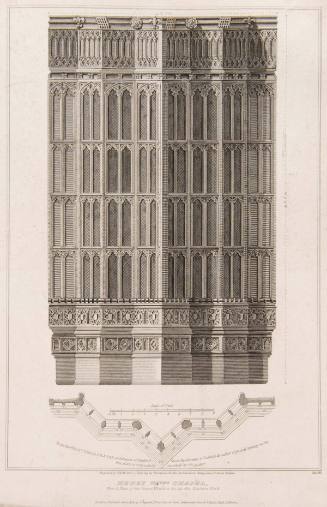 Henry VIIths Chapel, View and Plan of the Lowere Windows &c. at the Eastern Ebd.