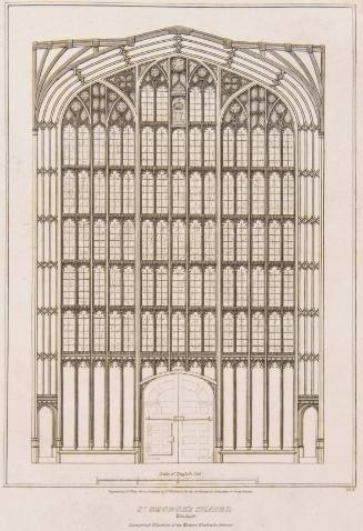 St. George's Chapel, Windsor Geometrical Elevation of the Western Window and Interior for The Atchitectural Antiquities of Great Britain