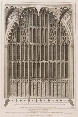 Henry VIIths Chapel , The Western Window with Plan for the Architectural Antiquities of Great Britain