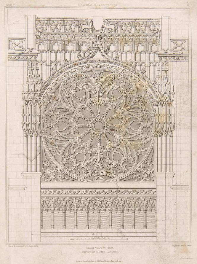 Circular Window, West Front. Church of St. Ouen-Ecclesiastical Architecture